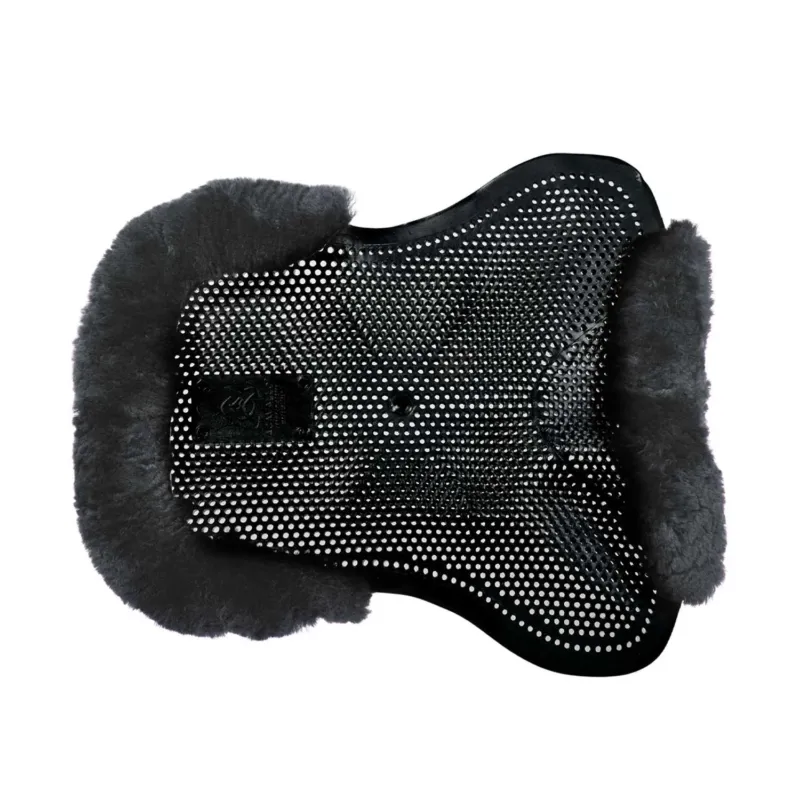 Amortisseur gel poney avec dcoupe et bordure en peau de mouton Classic Acavallo – Noir / gris Must-Have