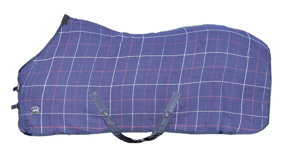Seulement Aujourdhui Couverture de boxe Waffeloptik HKM - 125 cm - Bleu fonc