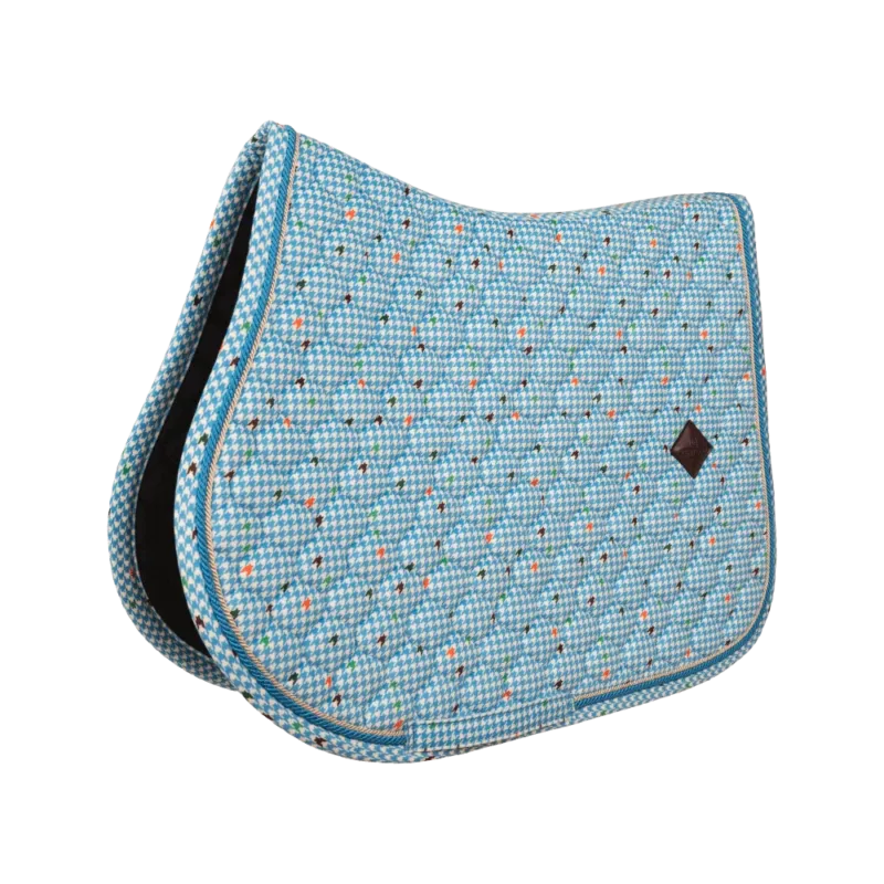 Tapis de Selle Velvet Pied-de-Poule Jumping Kentucky - Cheval - Marine / colourful Offre Exclusive