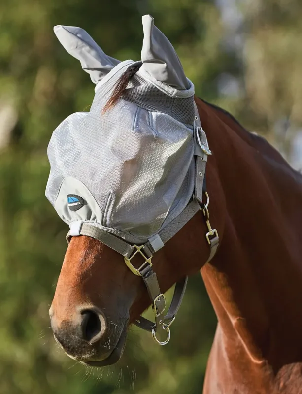 Livraison Express Masque anti-mouches Weatherbeeta ComFiTec Hexi Shield duo - S - Argent
