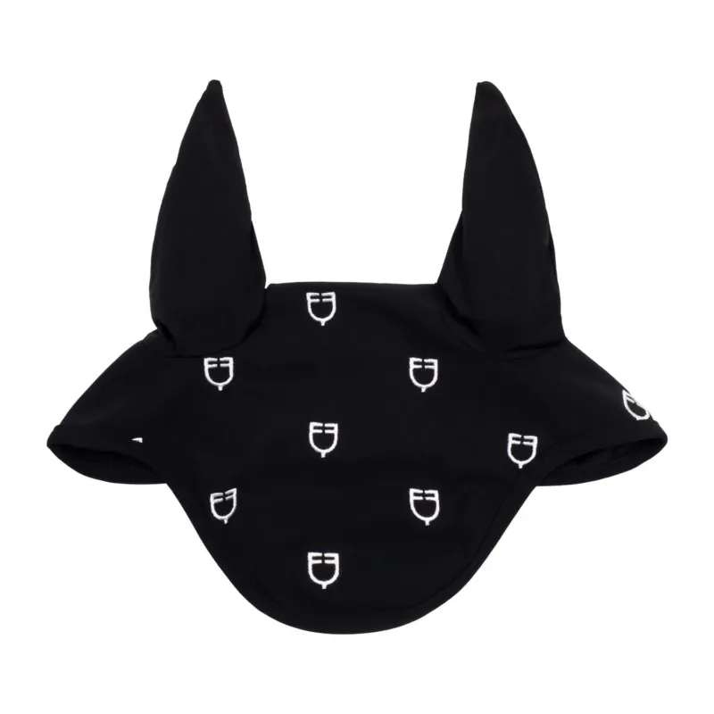 Bonnet anti-mouches logo multicolore Black Line Edition Equestro - Cheval - Noir Bon Plan