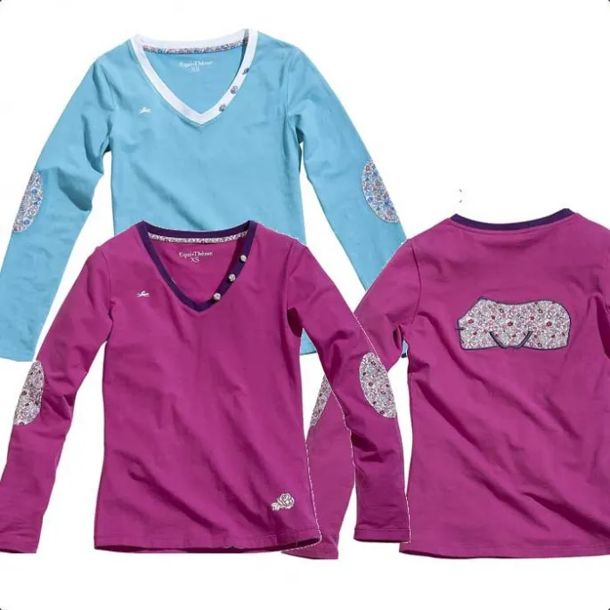 Livraison Gratuite Tee-shirt ML Couverture Dame - Equithme - fuchsia - M