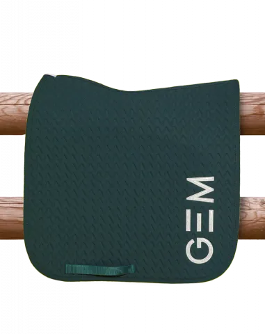Tapis de selle Ten DRESSAGE – GEM – Matelassage en V – Vert – Cheval Solde