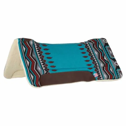 Super Prix Tapis de selle western bleu avec empicements en cuir - Pool's - co laine