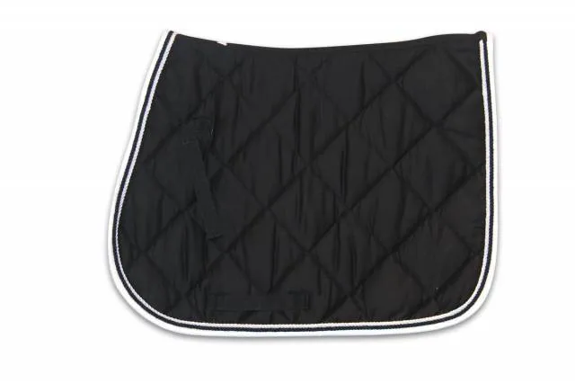 Quantit Limite Tapis de selle – HFI – Coton avec doublure nid d&rsquo;abeilles – NOIR/BLANC – FULL