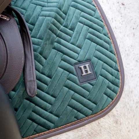 Produit De Marque Tapis de selle Luxury MIXTE - HV Polo - Velours lgant - Vert sapin - Mixte - Cheval