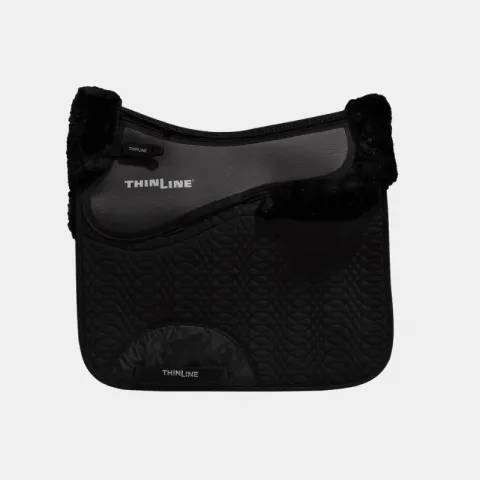 Dernier Modle Tapis de selle dressage ThinLine Euro Roll – Laine – NOIR