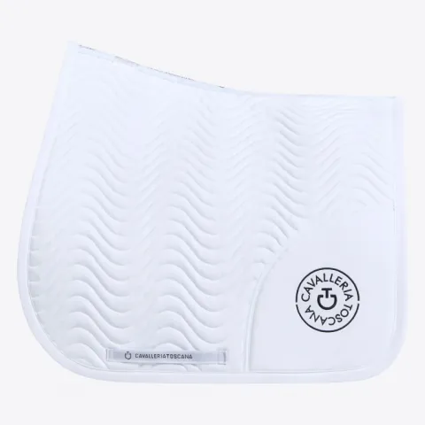 Tapis de selle Double Orbit Wave Quilted Blanc – CAVALLERIA TOSCANA – Blanc – Dressage – Cheval Usine Directe