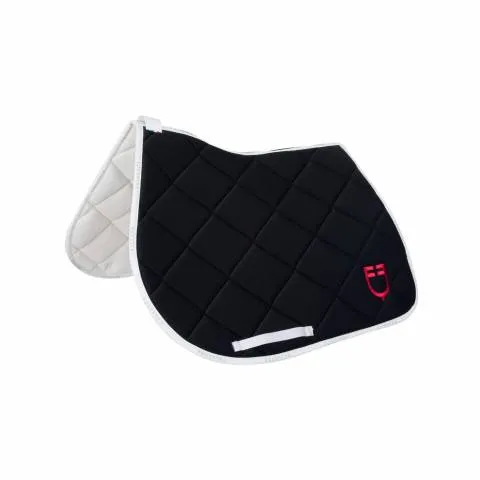 Tapis de selle logo multicolore - EQUESTRO - Noir - Cheval Seulement Aujourdhui