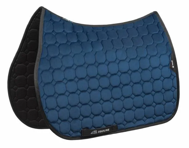 Bon Plan Tapis de selle Octagon Velours Garog Atlantique – EQUILINE – Bleu marine – Mixte – Cheval