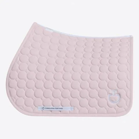 Produit De Marque Tapis de selle Circle Quilted Rose – Cavalleria Toscana – Jersey respirant – Rose pale – Cheval