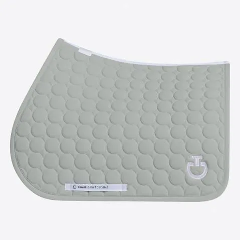 Produit De Marque Tapis de selle Circle Quilted Gris clair – Cavalleria Toscana – Jersey respirant – Gris Clair – Cheval
