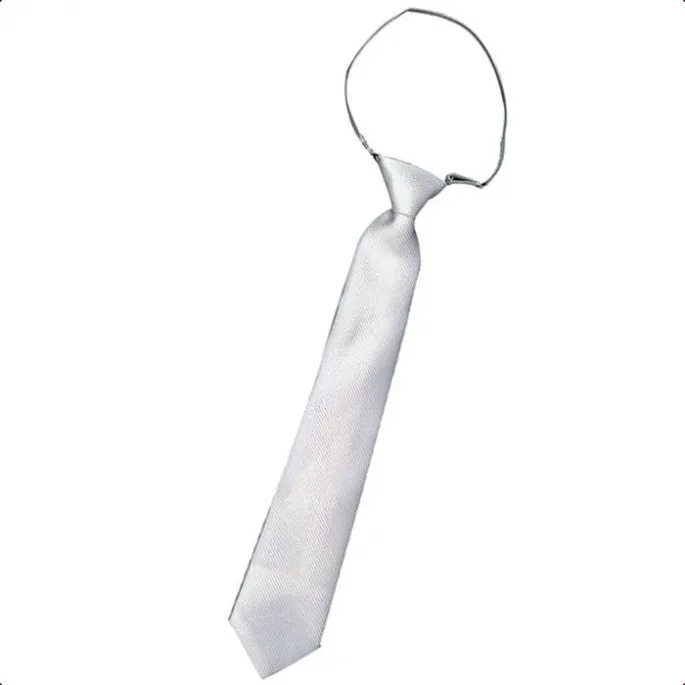 Promotion Saisonnire Cravate Trevira nid d'abeille avec lastique - blanc