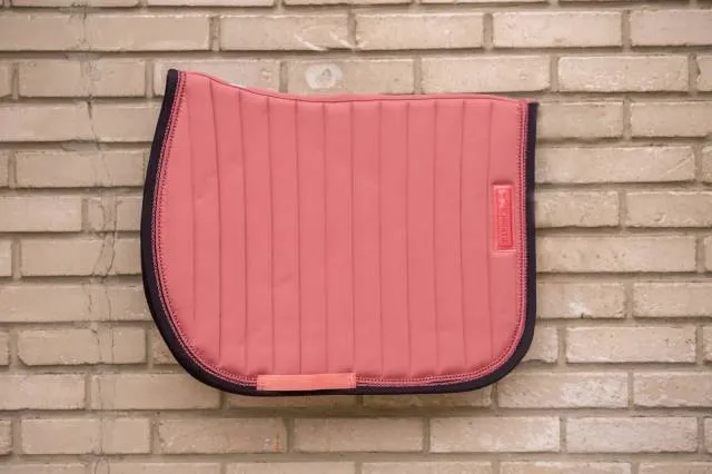 Tapis de selle Verticali - PADDOCK - Matelassage pais - Marine/Rose - Mixte - Cheval Prix Cass