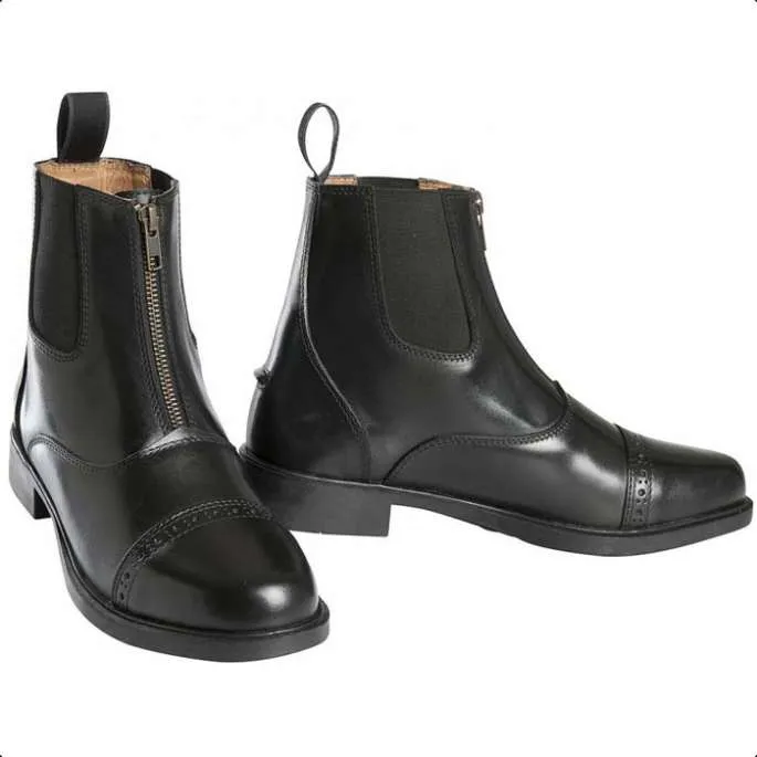 Boots Zip Cuir - Equithme - noir - 37 Livraison Gratuite