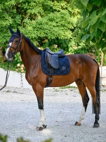 Bon March Tapis de selle Liberty DRESSAGE – Tommy Hilfiger – Matelassage en losanges – Bleu marine – Dressage – Cheval