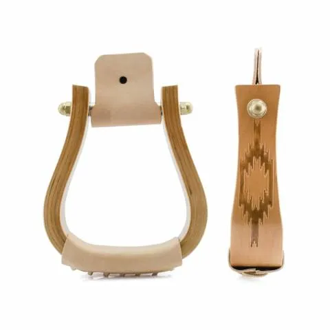 Etriers Western en bois Navajo - Pool's - Contreplaqu et cuir Meilleur Choix
