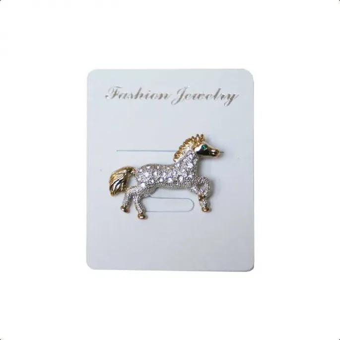 Broche poulain au pas dore Pas Cher