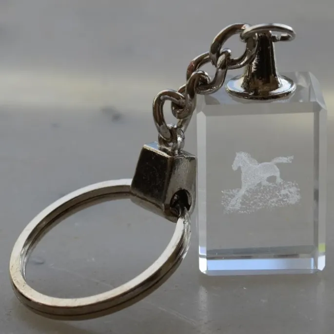 Paiement Scuris Porte-clefs cristal 3D - cheval au pr - l'unit