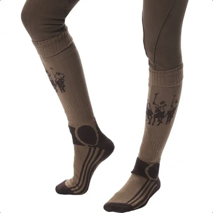 Chaussettes d'quitation hautes Equithme Bamboo - lin - cacao - 36/47 Nouveaut