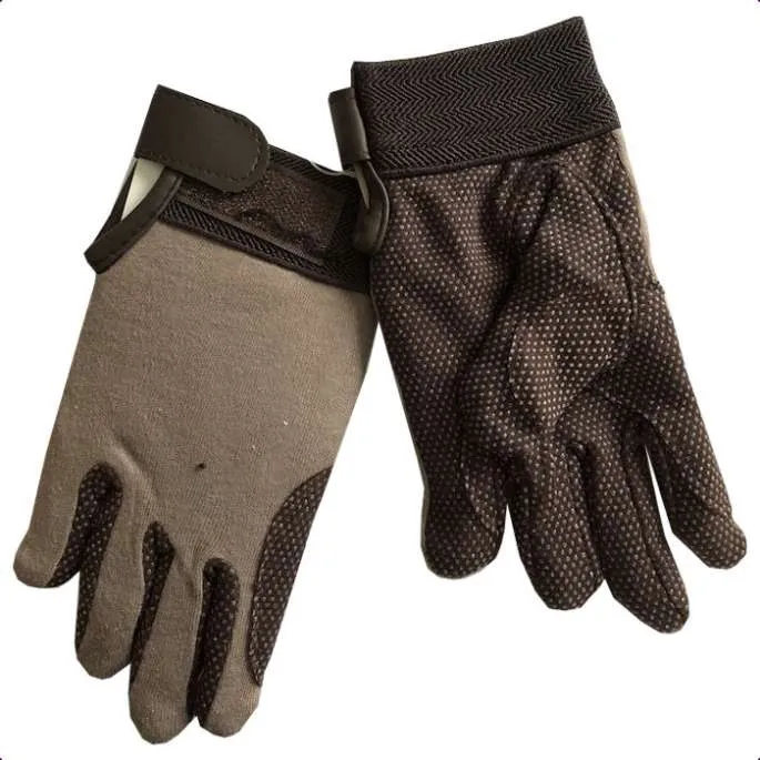 Top Vente Gants Equitation bicolores Lag  picots doubls polaire enfants – brindille/orange – 6 ans