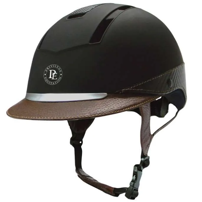 Satisfait Ou Rembours Casque Confort - Privilge Equitation - marine/marron - 58/62