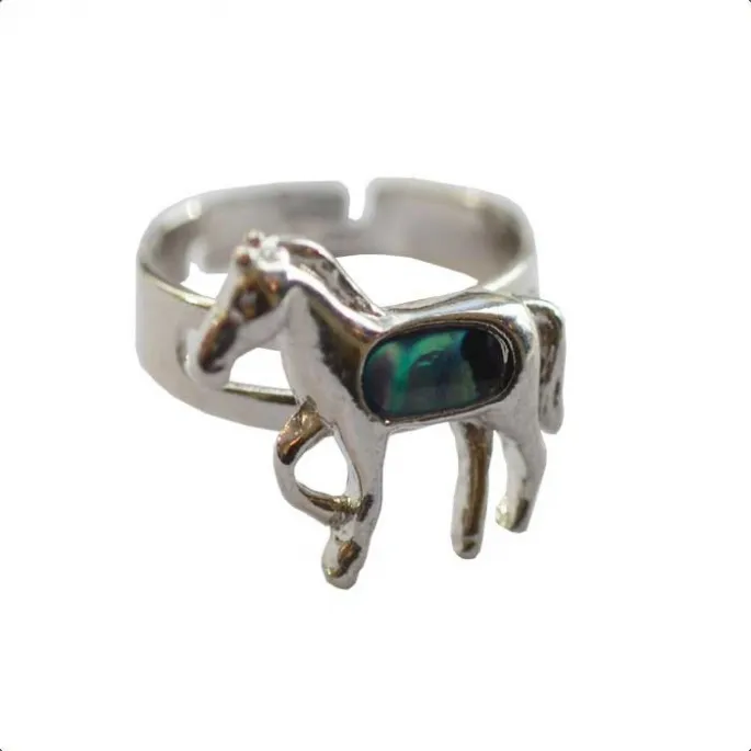 Bague motif cheval au pas en nacre - tte de cheval Bon Plan