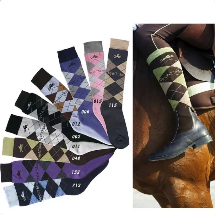 Authentique Chaussettes Argyle - Equithme - gris/cru - 39/41
