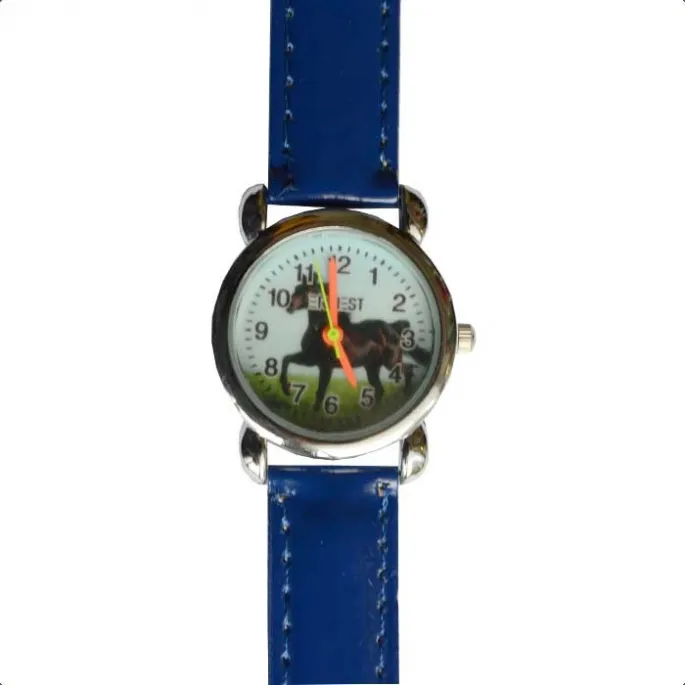 Montre enfant cheval alezan - bracelet bleu - bleu Quantit Limite