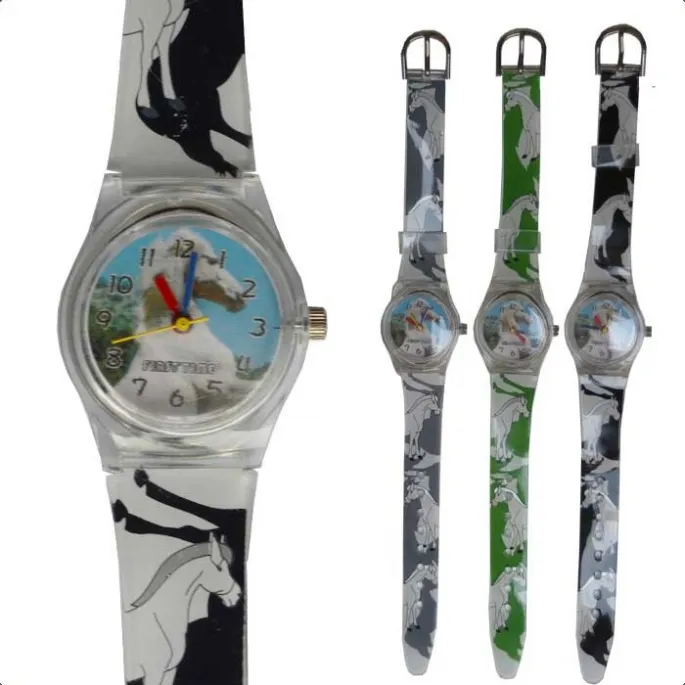 Bon Plan Montre enfant cheval cabr bracelet imprim - gris