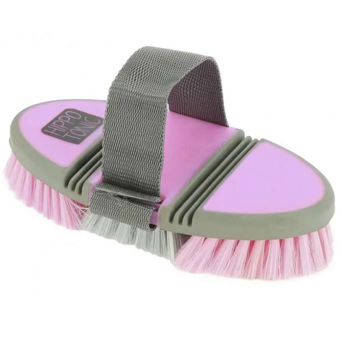 Brosse douce nylon Softgrip flexible - HippoTonic - chocolat/ciel Commande En Gros