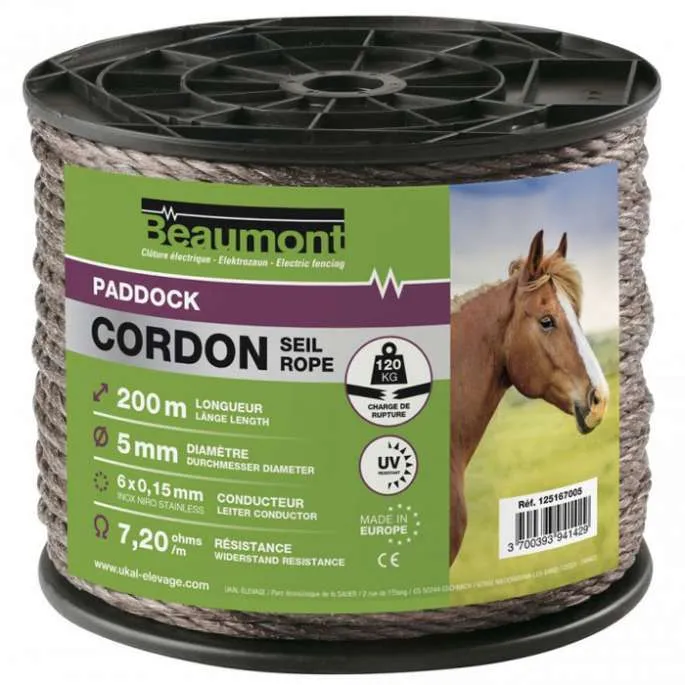 Cordon Paddock marron 5mm Beaumont – marron – supplment 1.00  – 5 mm/200 m Pas Cher