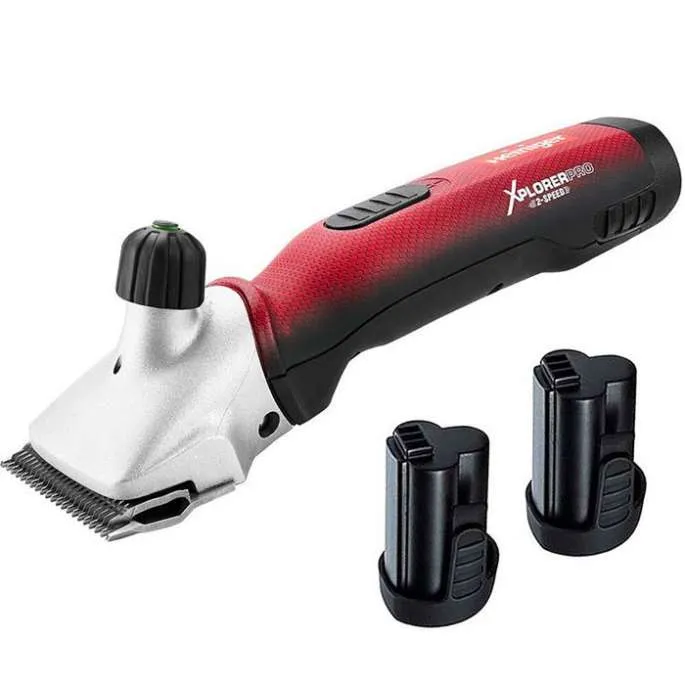 Xplorer Pro 2 vitesses 2 batteries - Heiniger - peignes chevaux 31/23 - en coffret Commander Vite