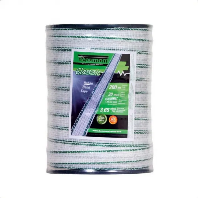 Achat Immdiat Ruban Beaumont classic – 20 mm / 200m – blanc/vert – supplment 1.00  – 20 mm/200 m