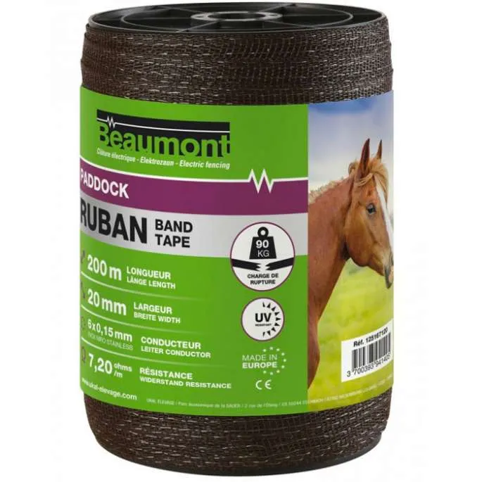 Ruban Beaumont Paddock 20mm/200m marron – marron – supplment 1.00  – 20 mm/200 m Offre Spciale