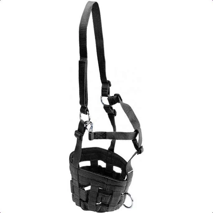 Muselire nylon - HippoTonic - noir - poney (pony ) Vente Directe
