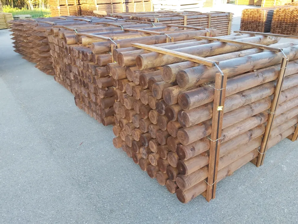 Vente Directe Piquet appoint chanfrein 14cm 2,20m trait sels marron