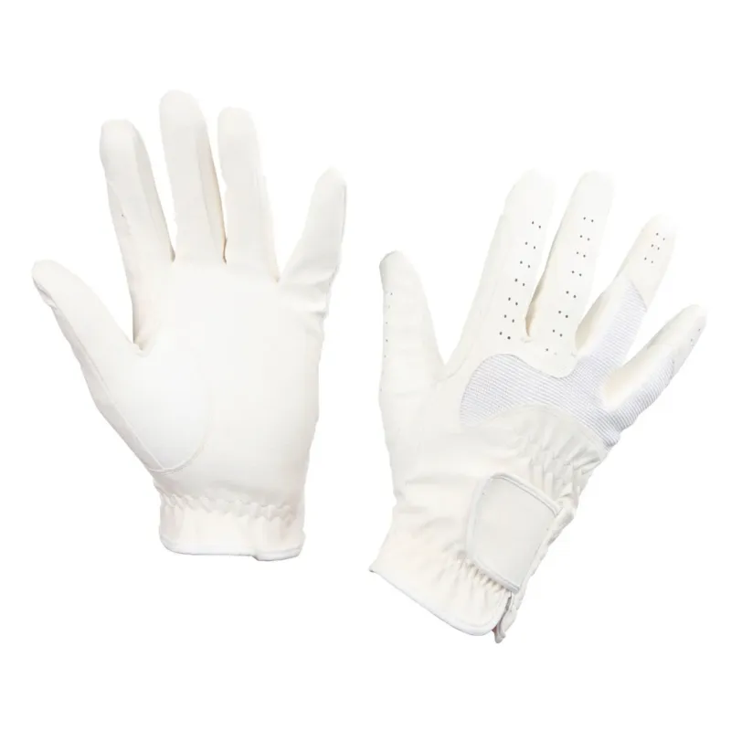 Gants d'quitation Gloria blanc T.7 Jusqu puisement Des Stocks