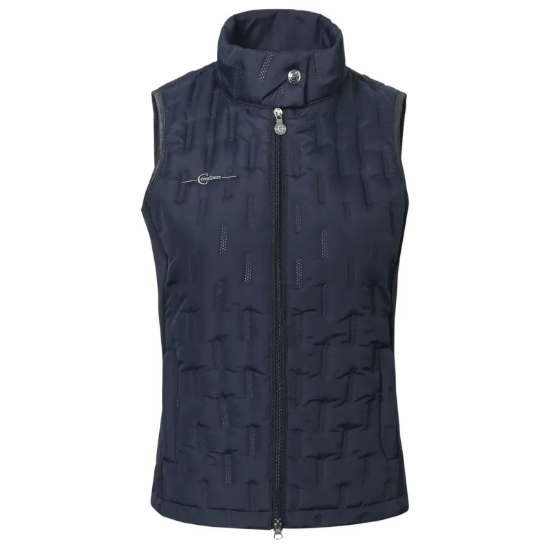 Gilet bi-matire sans manches femme bleu navy Usine Directe