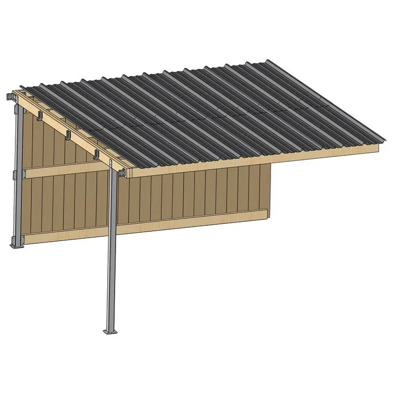 Meilleure Vente Extension abri prairie SP 4,09x,18 m bardage/bac acier gris
