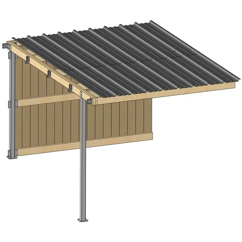 Expdi Aujourdhui Extension abri prairie SP 3,09x,18 m clin/bac acier gris