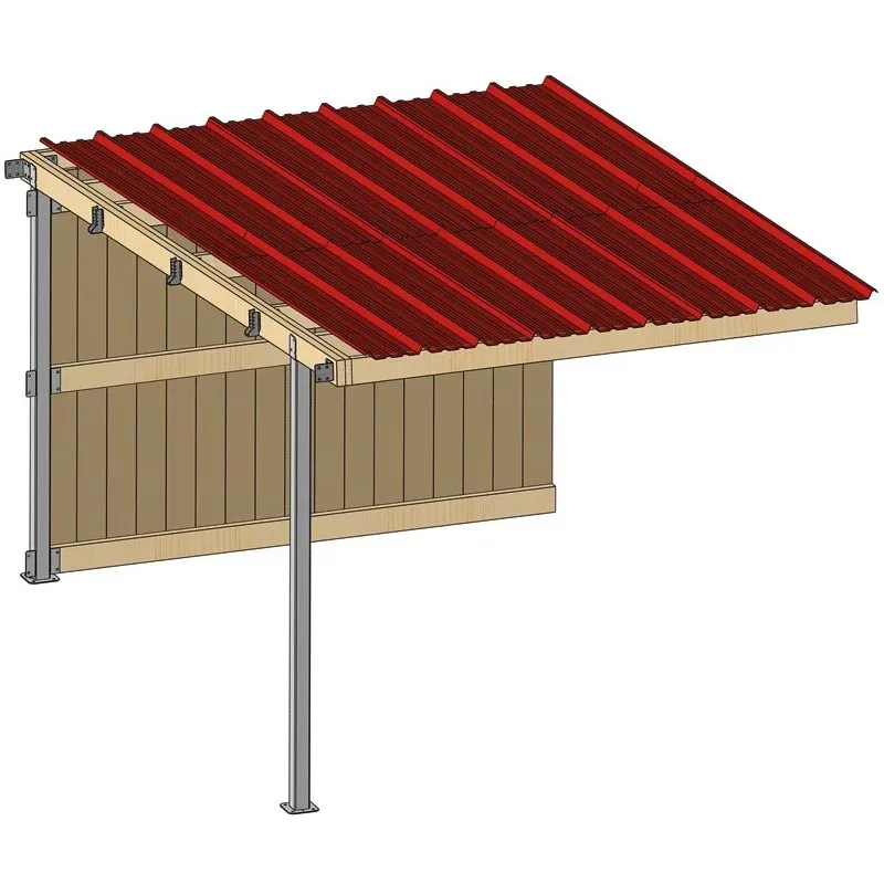 Livraison Express Extension abri prairie SP 3,09x,18 m bardage/bac acier bdx