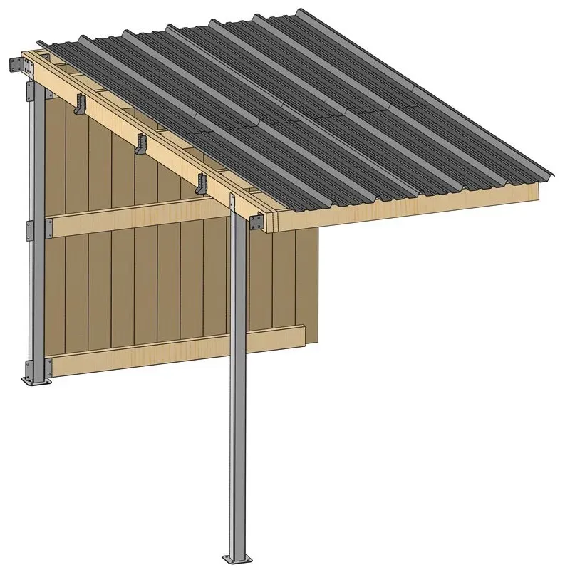 Abri prairie simple pente 2,20×4,18 m planche/bac acier gris Expdi Aujourdhui