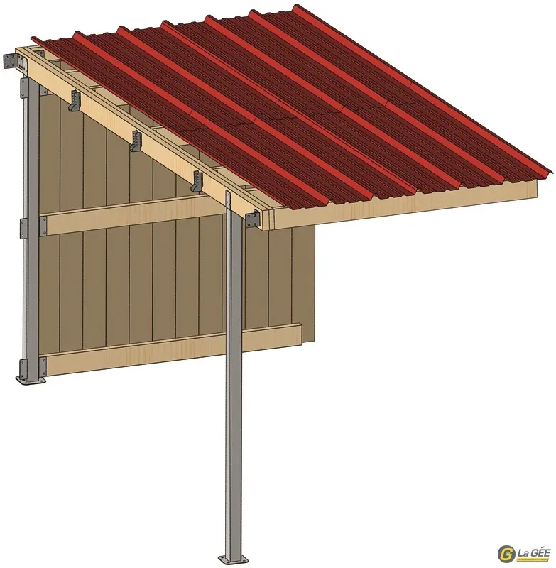 Vente Directe Abri prairie simple pente 2,20×4,18 m bardage/bac acier bdx
