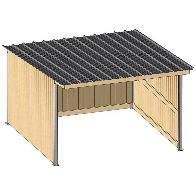 Commander Maintenant Abri prairie simple pente 4,18×4,18 m clin/bac acier gris