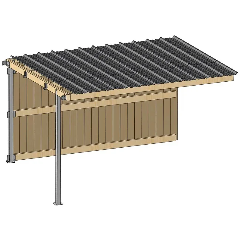 Offre Exclusive Extension abri prairie SP 4,09×3,18 m clin/bac acier gris
