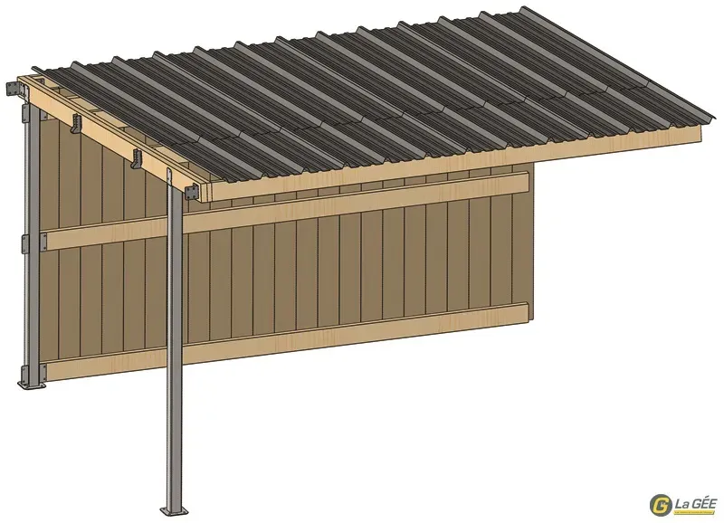 Acheter En Ligne Extension abri prairie SP 4,09x3,18 m bardage/bac acier gris