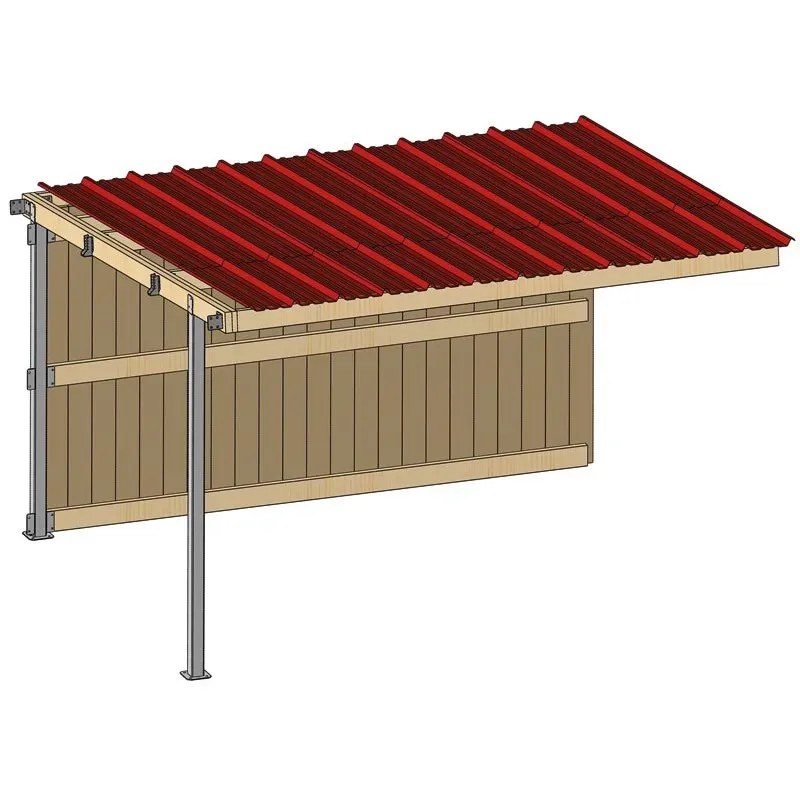 Extension abri prairie SP 4,09×3,18 m bardage/bac acier bdx Promotion Saisonnire