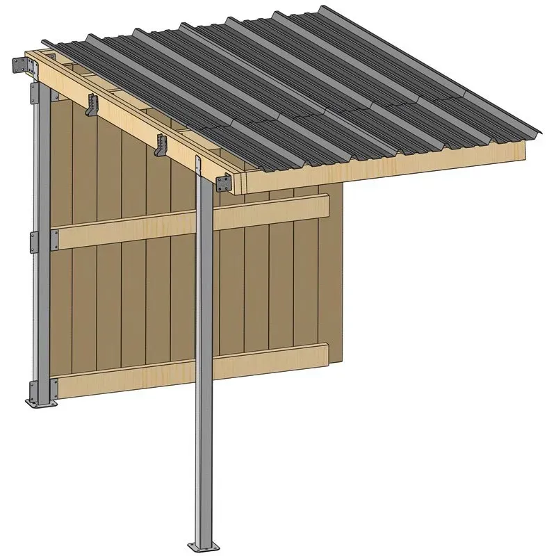 Extension abri prairie SP 2,20x3,18 m planche/bac acier gris Seulement Aujourdhui