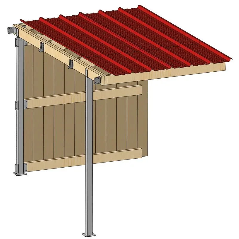 Expdi Aujourdhui Extension abri prairie SP 2,20x3,18 m planche/bac acier bdx